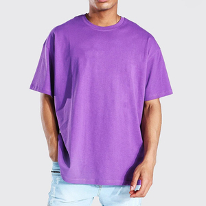 T-shirt tricoté pour homme, coupe oversize, style hip-hop, à épaules tombantes, manches classiques, couleur unie, en polyester/coton 220g, respirant et à séchage rapide - Meilleures ventes - Product Image 1
