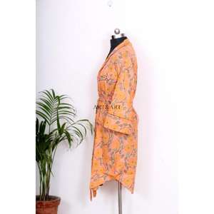 Robe midi en coton pur tricoté à 100 %, col en V, écologique, boutonnée, lavable à sec, manches longues, décontractée, ajustable, classique - Product Image 5