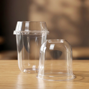 Disposable Single Wall PP <b>Cups</b> with Lids 95mm Transparent <b>Plastic</b> for Coffee Tea Juice Cold Beverages QUANG QUAN - Product Image 1