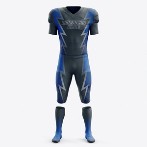 Uniforme de football américain grande taille avec impression de numéros par transfert thermique, logo personnalisé, 100 % polyester pour commandes personnalisées et équipes en gros - Product Image 1