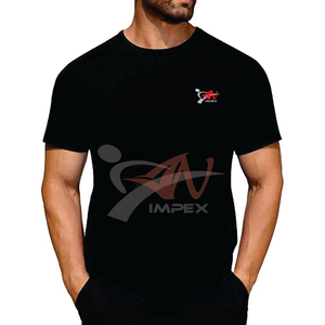 Men's Short Sleeve Solid Crew Neck T-Shirt Custom <b>Logo</b> 100% Cotton Washed Nonwoven Blank Eco-Friendly Breathable Casual Summer - Product Image 3
