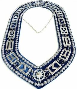 Collier de maître maçon de la loge bleue, en argent, avec perles, cadeau pour franc-maçon. - Product Image 5