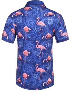 Camisa Polo con Estampado Floral para Hombre, Manga Corta, Verano, Informal, Ligera, Transpirable - Product Image 6