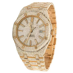 Montre Moissanite Iced Out VVS Diamant Hip Hop Cadeau Premium Homme Acier Inoxydable Quartz Bracelet 20mm Cadran Verre - Product Image 2