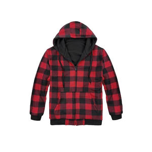 Vestes polaires réversibles à capuche pour hommes, motif pied-de-poule, légères et décontractées, avec poches, vente en gros - Product Image 6