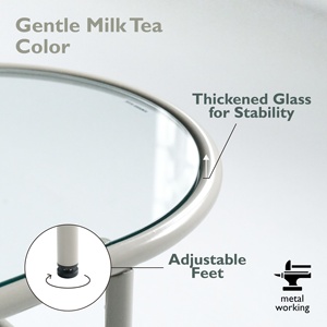 Minimalist <b>Glass</b> Top Coffee Table with Reinforced Steel Structure - Product Image 4