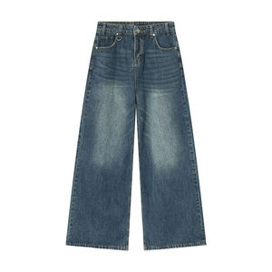 Vaqueros Baggy Rectos Personalizados de Estilo Urbano para Hombre, Vaqueros de Mezclilla de Algodón Oscuro Desgastado, Pantalones Vaqueros Vintage de Moda para Hombre - Product Image 3