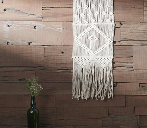 14 X 78 inches White Macrame Cotton Handmade <b>Table</b> <b>Runners</b> Boho Style Modern Knotted Design <b>Runner</b> for Home Decore - Product Image 2