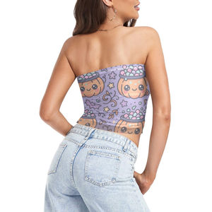 Sublimation Tube Top for Women Cute Lavender Strapless Cropped Top Perfect for <b>Costume</b> Party Wear cheap price best selling - Product Image 4