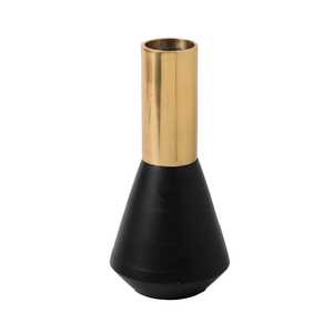Jarrón Decorativo Moderno y Elegante en Negro y Dorado, 10 Pulgadas de Alto, Metal de Alta Calidad - Product Image 3