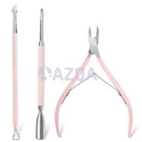 Ensemble de coupe-cuticules et repousse-cuticules en acier inoxydable de haute qualité pour des ongles propres et lisses, soin professionnel de manucure