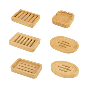 Support et plateau à savon en bambou écologique avec drain, petite coupelle multi-formes pour salle de bain et douche, design épuré - Product Image 6