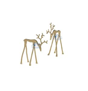 Decoraciones de mesa Último diseño Soporte de calcetín de ciervo para decoraciones navideñas Escultura de ciervo de oro antiguo de aluminio - Product Image 1