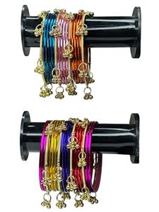 Juego de brazaletes Jhumki Kashmiri dorados multicolor de moda, los más vendidos, para bodas y fiestas, precio mayorista premium - Product Image 3