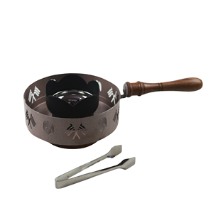 Quemador de incienso de carbón vegetal Hand-Loban de alta demanda con mango de madera, fragancia para el hogar y Bakhoor, con pinzas de acero y base de madera. - Product Image 5