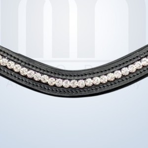 Élégante bride de cheval en cuir blanc nacré avec cristaux, forme ondulée, confortable, accessoires de bridage en strass, qualité supérieure, pour l'extérieur - Product Image 1