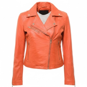 Chaqueta de cuero para mujer de primera calidad, material suave, prenda exterior que ofrece durabilidad, comodidad y un estilo moderno y a la moda. - Product Image 1
