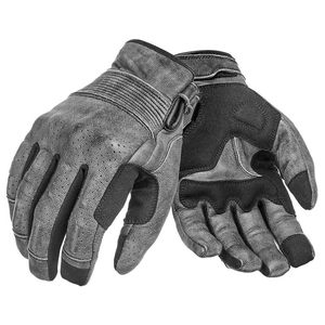 Guantes de Motocicleta de Cuero Genuino Perforado Transpirable al por Mayor, Guantes Cortos de Protección con Pantalla Táctil, Estilo Vintage para Motociclistas - Product Image 3
