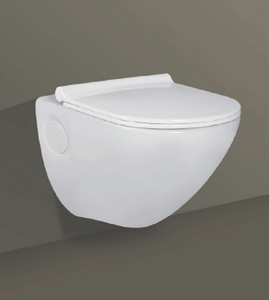 Inodoro suspendido de cerámica ELICA-4008 de una pieza con descarga dual para villas, baños de hotel y aseos escolares - Product Image 2