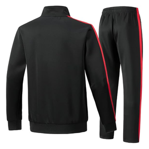 Ensemble de survêtement noir uni 2 pièces pour homme, pull-over et pantalon de jogging, tenue décontractée, streetwear, survêtement - Product Image 5