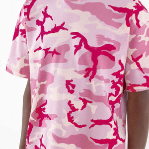T-shirt à col rond camouflage imprimé DTG personnalisé, 100% coton, style rétro brodé, streetwear, t-shirt graphique décontracté premium pour homme, OEM Sup - Product Image 2