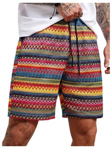 Men Swim <b>Shorts</b> Print Elastic Waist Drawstring Beach Summer Casual Holiday Colorful Lightweight top mens swim beach - Product Image 5