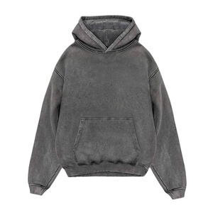 Sudadera con Capucha de Algodón/Poliéster con Lavado Ácido, Forro Polar para Invierno, Impresión o Bordado de Logotipo Personalizado, MOQ Bajo, Fabricante OEM - Product Image 1