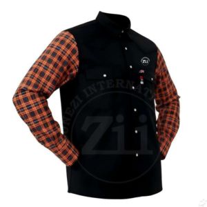Chemise de travail pour soudeurs, ignifuge, vêtements de soudeur, 100% coton, résistant au feu, taille occidentale, chemises FR pour hommes, 8 oz, 100% coton - Product Image 3