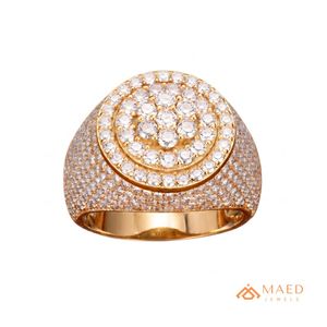 Moissanite <b>Ring</b> <b>Mens</b> Round Halo Cluster <b>Ring</b> Luxury Statement Jewelry Premium Gift <b>for</b> Him Elegant Everyday Style - Product Image 1
