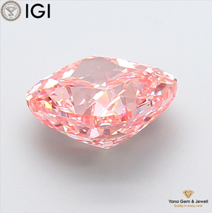 เพชรทรงสี่เหลี่ยมคุชชั่น น้ำหนัก 3.00 กะรัต พร้อมใบรับรอง IGI ความสะอาดระดับ VS1 สีชมพูแฟนซีสดใส เพชร CVD ผลิตในห้องปฏิบัติการ สำหรับเครื่องประดับเจ้าสาว - Product Image 4