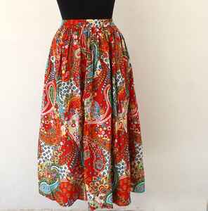 Jupe imprimée au bloc, faite à la main, en coton, jupe traditionnelle imprimée au bloc, jupe d'été imprimée pour femme, cadeau pour elle - Product Image 1