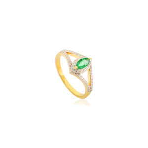 Anillo de Platino con Esmeralda de Corte Radiante y Diamantes - Product Image 4