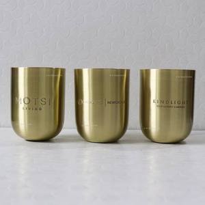 Tarro de cobre con acabado de latón para velas con tapa, tarros de cobre vacíos de primera calidad al por mayor con logotipo personalizado en contenedores de cera para velas votivas - Product Image 1
