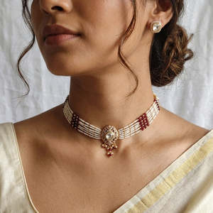Designer <b>Crystal</b> Stone Beaded Choker Necklace <b>Set</b>-Fashion Jewelry - Product Image 1