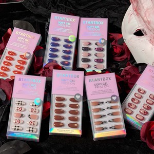 BTARTBOX Faux Ongles Halloween à Presser en Gros, Gel Souple, Amande, Stiletto, Gothique, Courts, 3D, en Vrac, Premium - Product Image 1