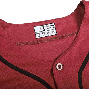 Durable Deep <b>Maroon</b> Baseball Uniform Jersey Performance Cool Dry Team Apparel Button Up - Product Image 4