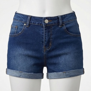 Shorts en jean classiques pour femmes, taille large, en coton, style estival décontracté, streetwear, couleur personnalisable, vêtement élégant - Product Image 1