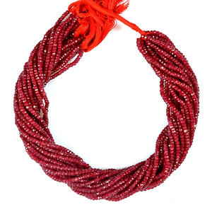 Cuentas Rondelle facetadas de rubí de 4mm, piedras preciosas sueltas de corindón Natural para la fabricación de joyas - Product Image 4