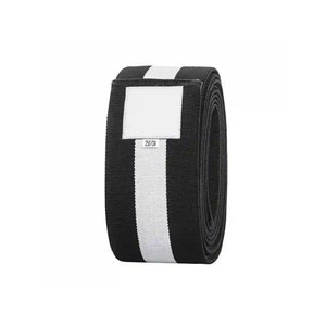 Manchon de soutien élastique noir pour genou, pour hommes, vêtement de fitness, couleur unie, logo personnalisé imprimé, patch logo - Product Image 4