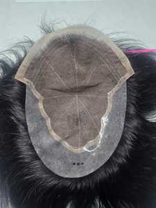 Prothèse capillaire Lace Front en cheveux humains 100% vierges Remy indiens, texture 28mm, base en dentelle et PU, 100-200g, densité 150%, Taz Hair - Product Image 3