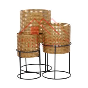 Jardinière en métal doré avec support pour décoration intérieure Jardinière de sol antique en or Offre Spéciale avec supports pour décoration de mariage - Product Image 2