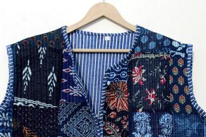 Chaqueta Acolchada de Algodón para Mujer, Abrigo con Parche Hecho a Mano de Estilo Indio Abierto, Abrigos Bohemios, Novedad - Product Image 6