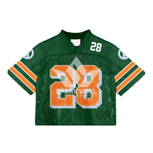 Custom White <b>Mesh</b> American Football Jersey With Number 23 Star Print V-Neck <b>Short</b> Sleeve Unisex Breathable Sport Wear - Product Image 3