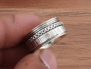 Bague anti-stress rotative authentique en argent sterling 925 avec sertissage clos, pour femmes et hommes, bijou de méditation et anti-angoisse, idéale pour les fêtes - Product Image 2