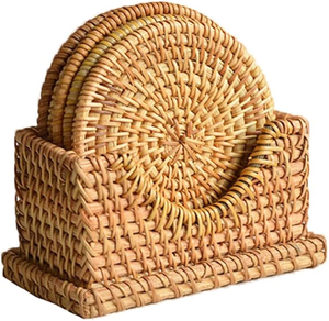 Excellent Quality BOHO Rattan <b>Coaster</b> Round <b>for</b> Table Decoration <b>Coasters</b> <b>Drinks</b> Coffee Used - Product Image 4