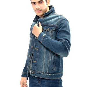 Vestes en jean personnalisées avec logo, prix de gros, en denim uni, fourrure, coton, style streetwear pour homme - Product Image 3