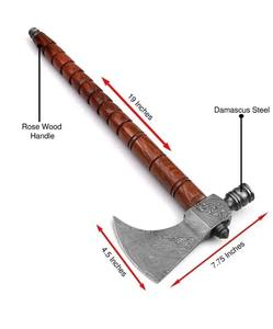 Hand Forged Carbon Steel Tomahawk <b>Axe</b> <b>Viking</b> Style Bearded <b>Axe</b> with Leather Sheath Custom OEM Wood Handle Hatchet - Product Image 4