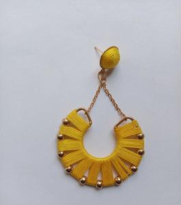 Boucles d'oreilles artisanales en macramé, style bohème, avec franges en coton, bijoux à pampilles tissées, vente en gros, écologiques - Product Image 3