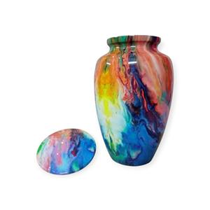 Urne funéraire à motif marbré artistique en tons bleu-violet doux pour un souvenir paisible et une commémoration affectueuse - Product Image 5