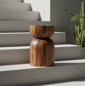 Dam Handmade Durable Teak Wooden <b>Stool</b> Contemporary Minimalist Design with Eco Friendly Natural Finish Home Decor Resort Cafe - Product Image 4